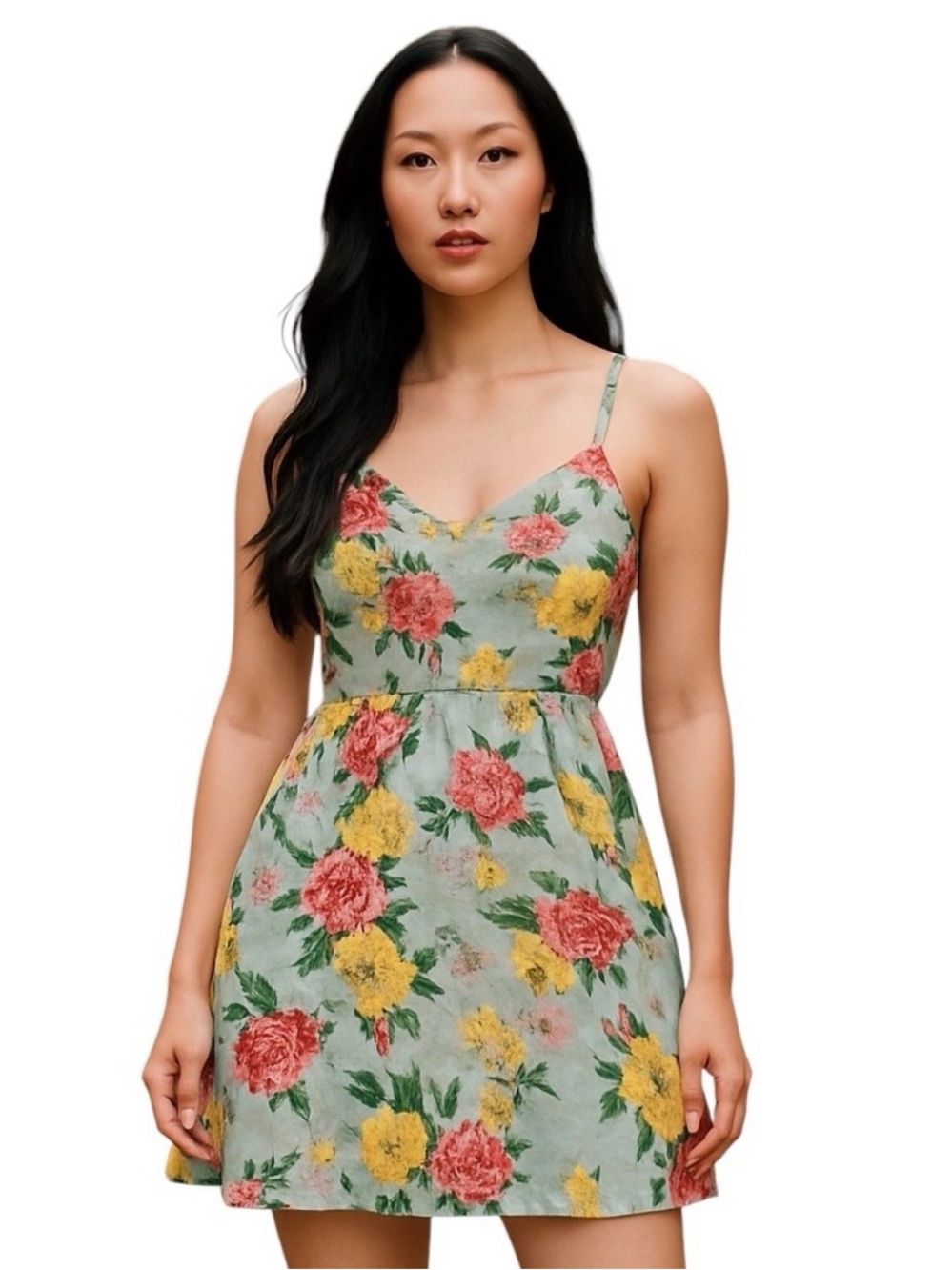 Cynthia Rowley 100% Linen Floral A-Line Sundress 12